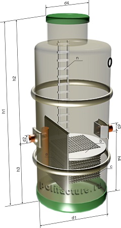 Вертикальный пескоуловитель с коалесцентным модулем СПП-ПО-МК 54,0