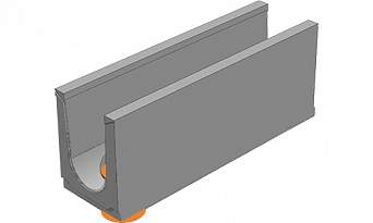BGU Универсальный лоток DN200, №. 20-0,с вертикальным водосливом, без уклона